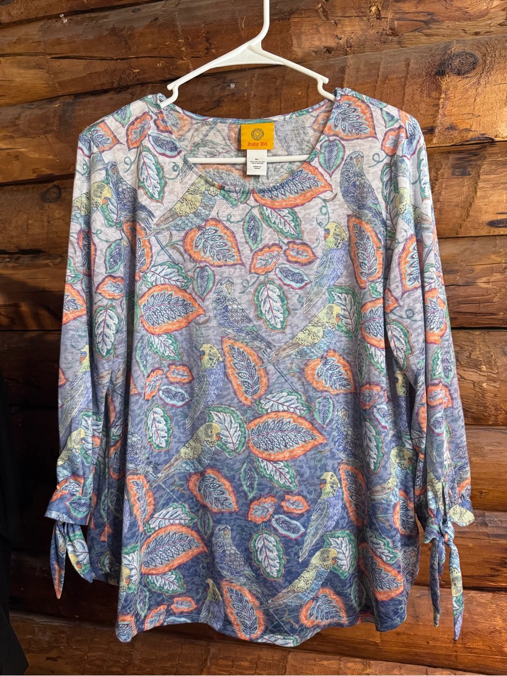 Ruby Rd. Multicolor Paisley Tie-Sleeve Top